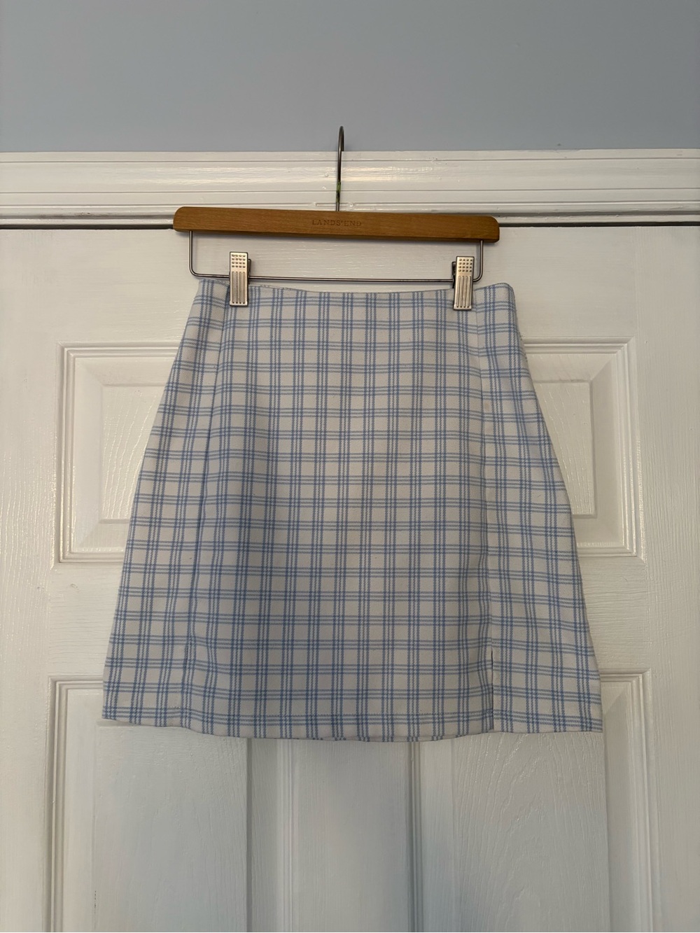 John Galt Blue Plaid A-Line Skirt